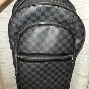 Stylish Black Checkered Men's Backpack